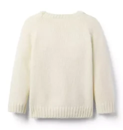 Janie and Jack Sweaters & Sweatshirts-Sparkle Bow Sweater nutmeg cream sparkle