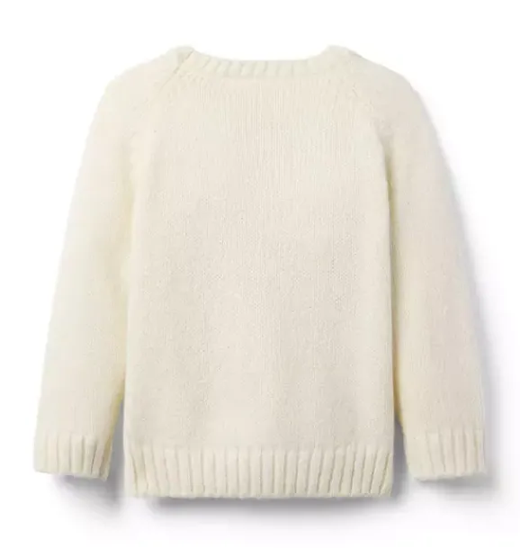 Janie and Jack Sweaters & Sweatshirts-Sparkle Bow Sweater nutmeg cream sparkle