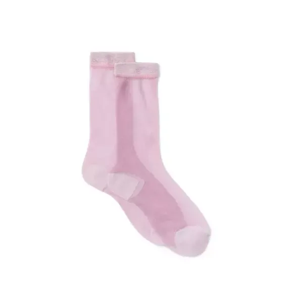 Janie and Jack Socks & Tights-Sparkle Sheer Sock light purple