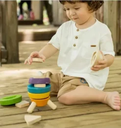 Janie and Jack Development Toys-Stacking Rocket multi