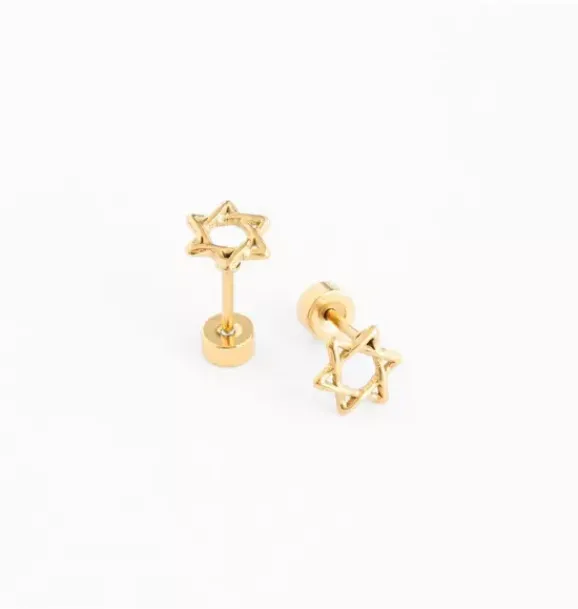 Janie and Jack Jewelry|Kids Accessories-Star Of David Stud Earrings gold