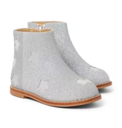 Janie and Jack Shoes-Star Sparkle Side Zip Bootie silver