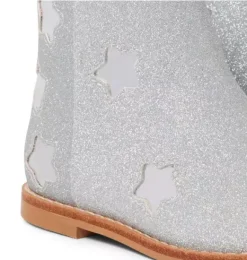 Janie and Jack Shoes-Star Sparkle Side Zip Bootie silver