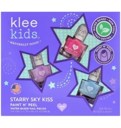 Janie and Jack Dress Up-Starry Sky Kiss - Kids Water-Based Nail Polish Set purple