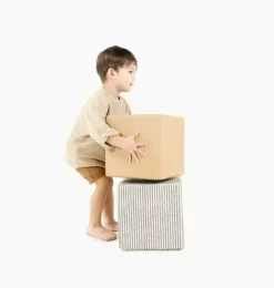 Janie and Jack Playroom-Stone Stripe Cube Set stone stipe