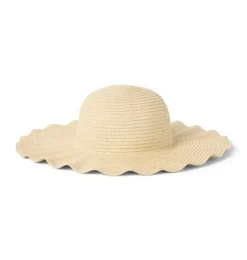 Janie and Jack Hats, Scarves, & Gloves|Accessories-Straw Ruffle Sun Hat natural