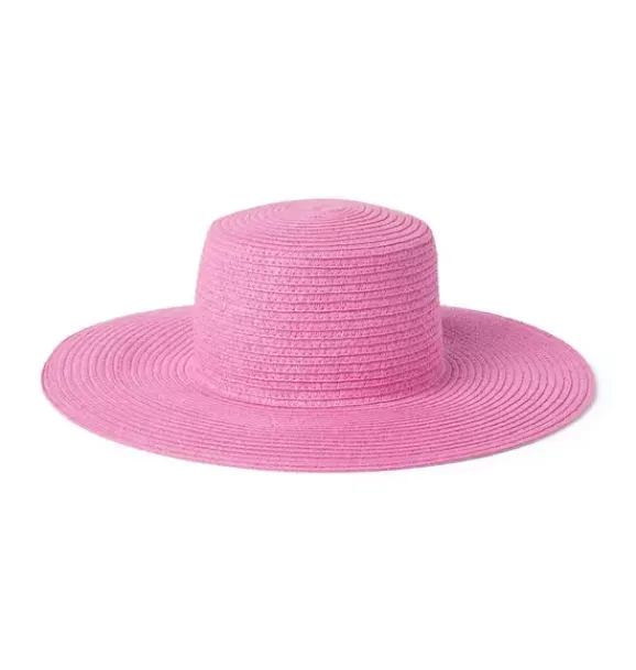 Janie and Jack Hats, Scarves, & Gloves|Accessories-Straw Sun Hat pink melon