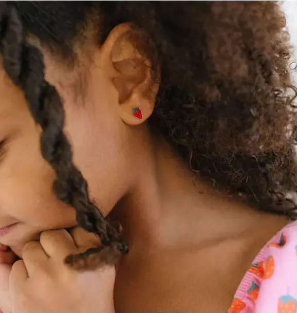 Janie and Jack Kids Accessories|Jewelry-Strawberry Stud Earrings red