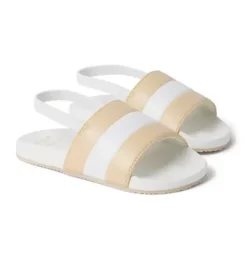 Janie and Jack Shoes|Accessories-Stripe Pool Slide white stripe