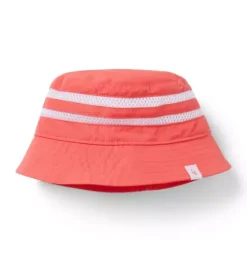 Janie and Jack Hats & Gloves|Accessories-Stripe Terry Bucket Hat bright orange