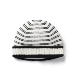Janie and Jack Hats & Gloves-Striped Beanie jet ivory stripe