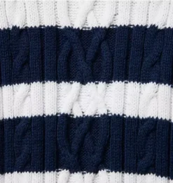 Janie and Jack Sweaters & Sweatshirts-Striped Cable Knit Sweater merchant marine stripe