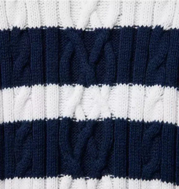 Janie and Jack Sweaters & Sweatshirts-Striped Cable Knit Sweater merchant marine stripe