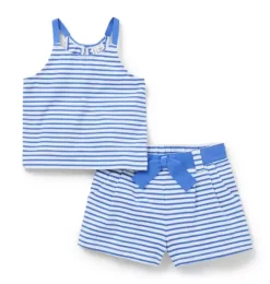 Janie and Jack Matching Sets|Skirts & Shorts-Striped Matching Set blueberry stripe