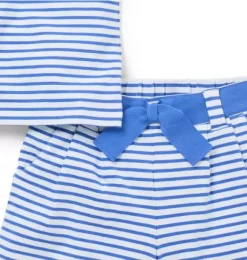 Janie and Jack Matching Sets|Skirts & Shorts-Striped Matching Set blueberry stripe