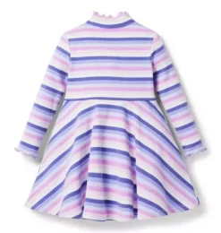 Janie and Jack Dresses-Striped Ribbed Dress lilac stripe