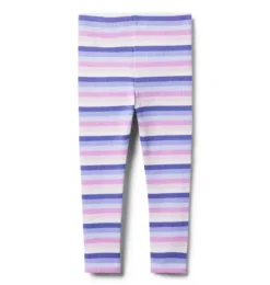 Janie and Jack Leggings-Striped Ribbed Legging lilac stripe