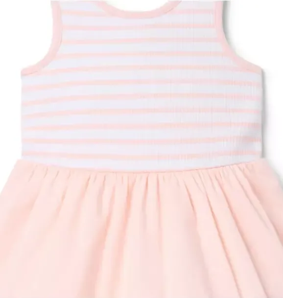 Janie and Jack Dresses-Striped Ruffle Hem Dress soft rose stripe