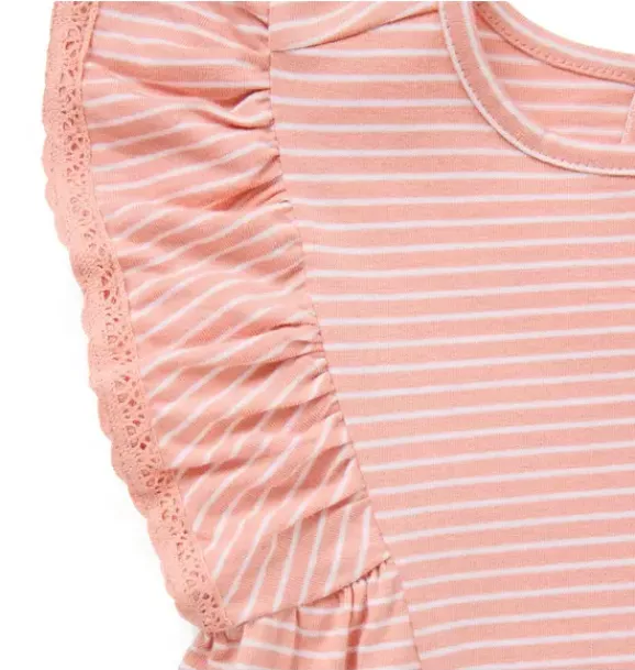 Janie and Jack Matching Sets|Skirts & Shorts-Striped Ruffle Matching Set rosy coral stripe