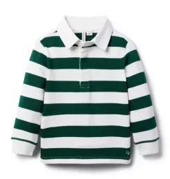 Janie and Jack Polos-Striped Rugby Shirt enchanted forest stripe