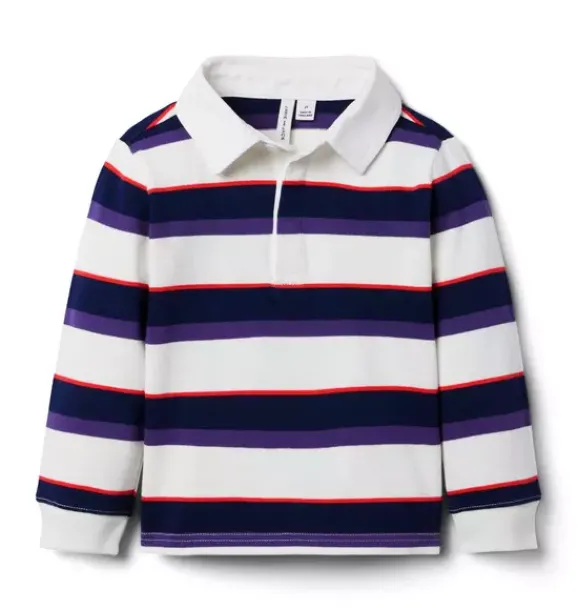 Janie and Jack Polos-Striped Rugby Shirt merchant marine stripe