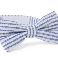 Janie and Jack Ties|Suiting-Striped Seersucker Bowtie atlantic blue stripe