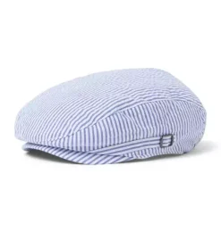 Janie and Jack Hats & Gloves|Suiting-Striped Seersucker Newsboy Cap atlantic blue stripe