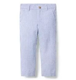 Janie and Jack Pants|Suiting-Striped Seersucker Pant atlantic blue stripe