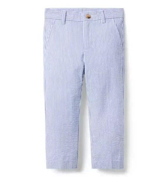 Janie and Jack Pants|Suiting-Striped Seersucker Pant atlantic blue stripe