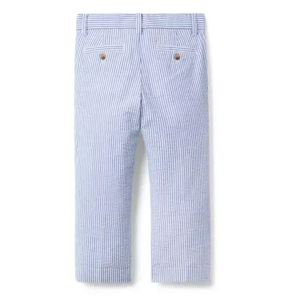 Janie and Jack Pants|Suiting-Striped Seersucker Pant atlantic blue stripe