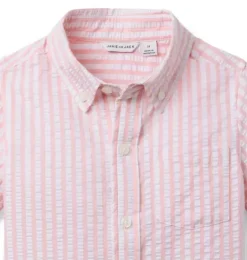 Janie and Jack Shirts-Striped Seersucker Shirt dainty pink stripe