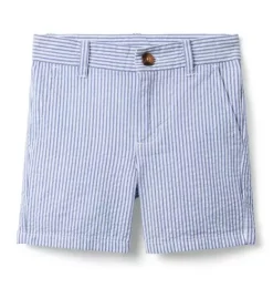 Janie and Jack Suiting|Shorts-Striped Seersucker Short atlantic blue stripe