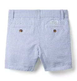 Janie and Jack Suiting|Shorts-Striped Seersucker Short atlantic blue stripe
