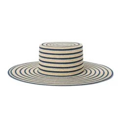 Janie and Jack Girl|Hats, Scarves, & Gloves-Striped Straw Sun Hat natural stripe