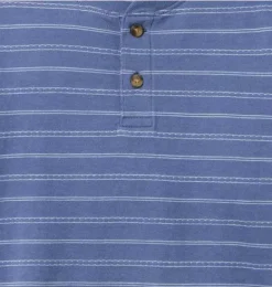 Janie and Jack Tees-Striped Textured Henley Tee rainy blue stripe