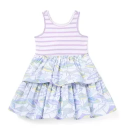 Janie and Jack Dresses-Striped Umbrella Tiered Dress white umbrella
