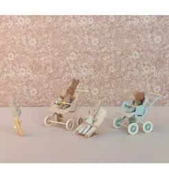 Janie and Jack Dolls-Stroller, Baby Mice - rose