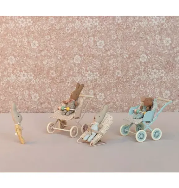 Janie and Jack Dolls-Stroller, Baby Mice - rose