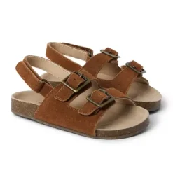 Janie and Jack Accessories|Shoes-Suede Buckle Sandal brown