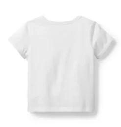 Janie and Jack Short Sleeve Tops-Sunglasses Tee white