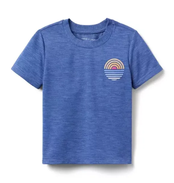 Janie and Jack Tees-Sunset Patch Tee mountain blue heather