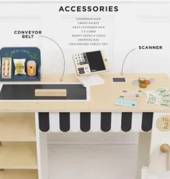 Janie and Jack Imaginary Play-Supermarket Till Checkout & Accessories wood