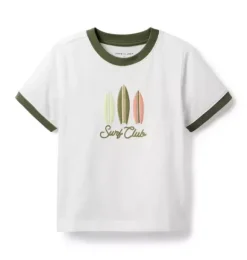 Janie and Jack Tees-Surf Club Tee white
