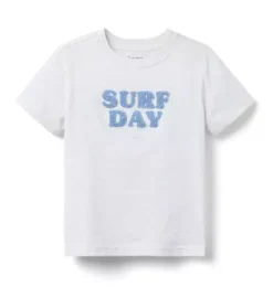 Janie and Jack Tees-Surf Day Tee cookies and cream heather