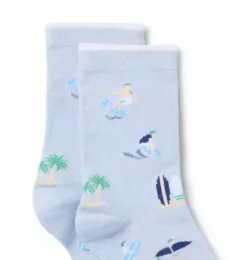 Janie and Jack Socks-Surf Sock heather blue surfer