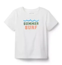 Janie and Jack Tees-Surf Tee jet ivory