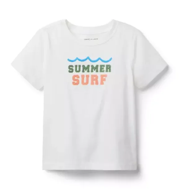 Janie and Jack Tees-Surf Tee jet ivory