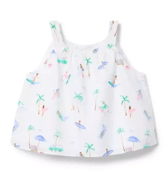 Janie and Jack Sleeveless Tops-Surfer Top white surfer