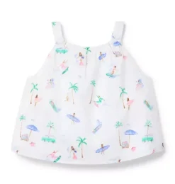 Janie and Jack Sleeveless Tops-Surfer Top white surfer