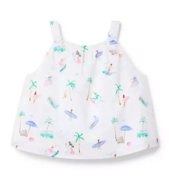 Janie and Jack Sleeveless Tops-Surfer Top white surfer